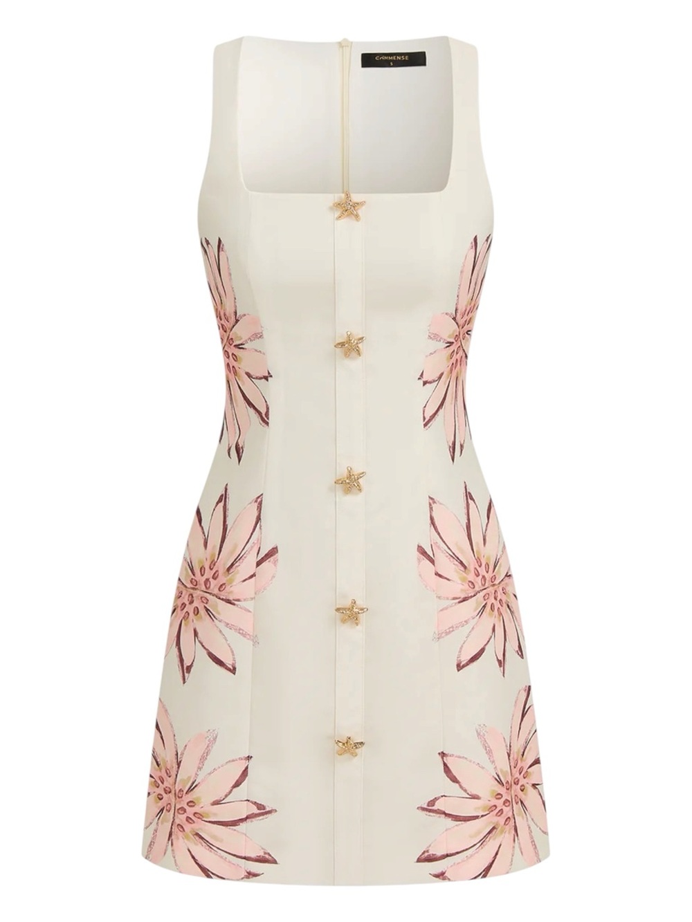 Commense Floral Mini Dress Starfish Detail Ivory Cream Pink Sleeveless NWT Small